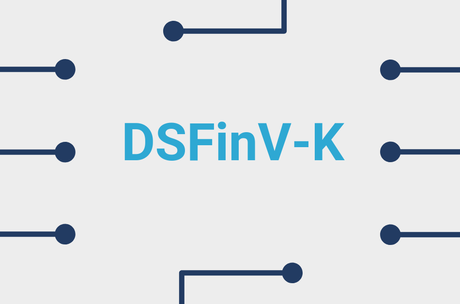 Cover picture DSFinV-K, a graphic with lines and dots for the uniform data standards